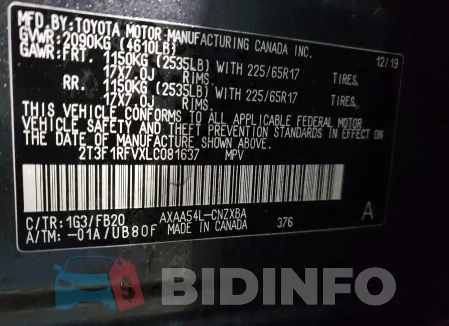 2T3F1RFVXLC081637 Photo# 13