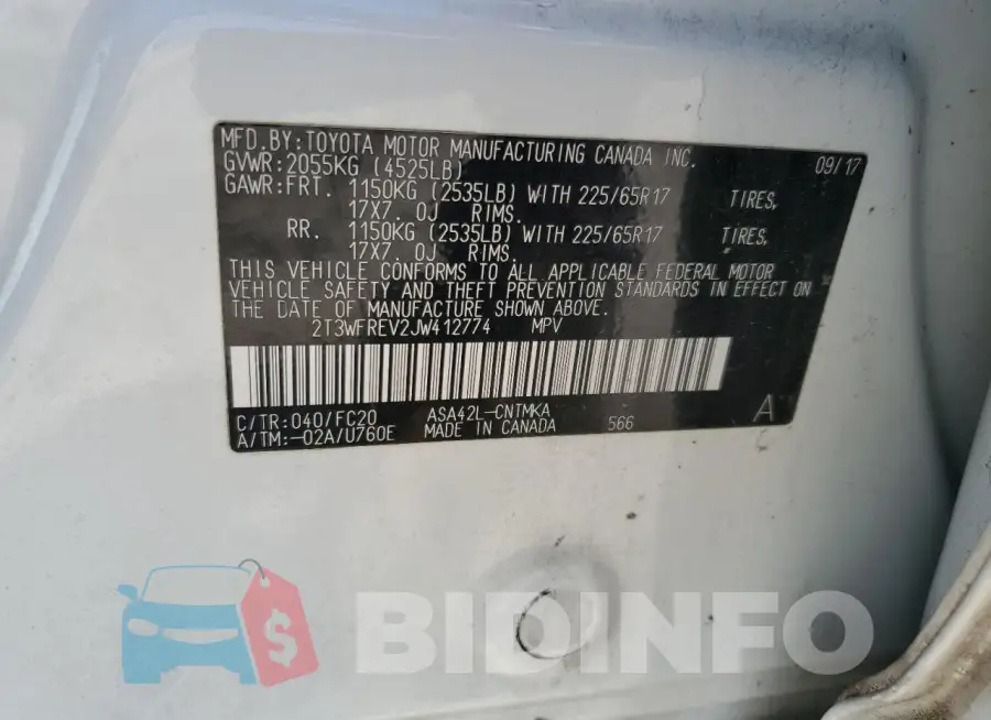 2T3WFREV2JW412774 Photo# 13