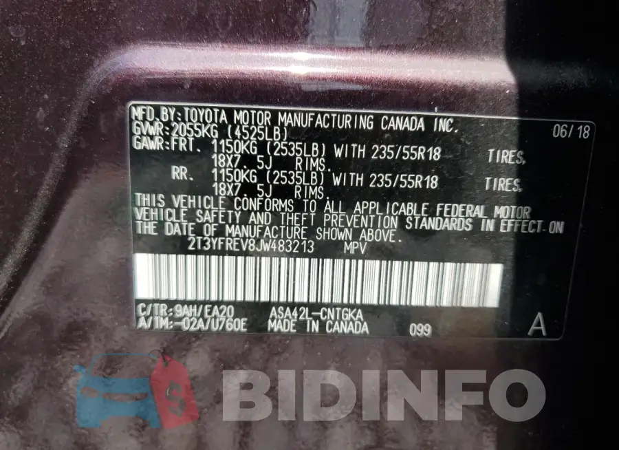 2T3YFREV8JW483213 Photo# 13
