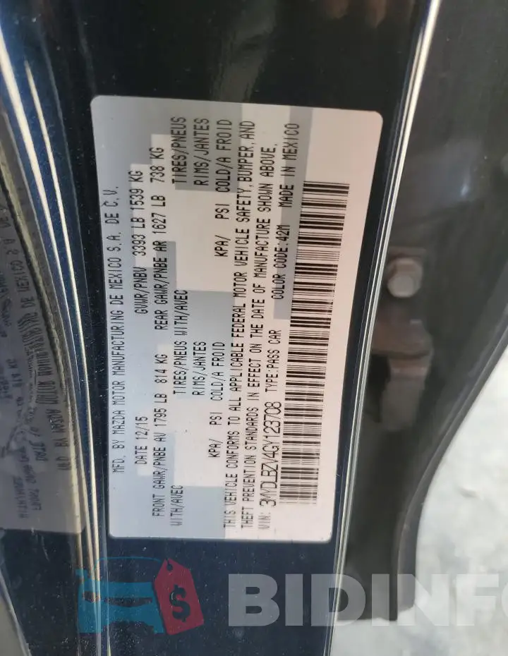 3MYDLBZV4GY123708 Photo# 12