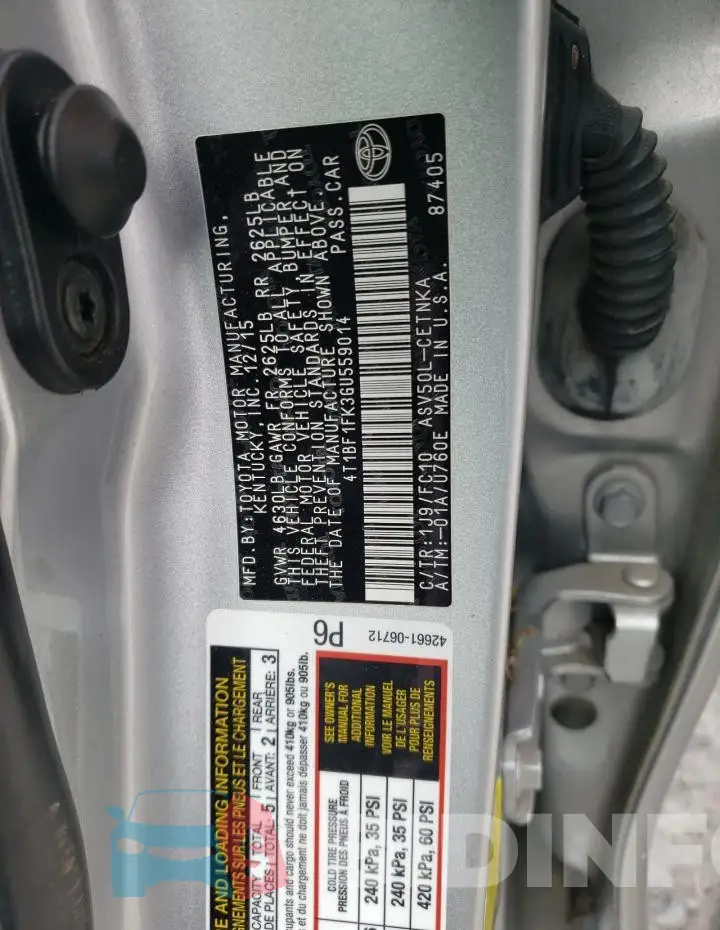 4T1BF1FK3GU559014 Photo# 12
