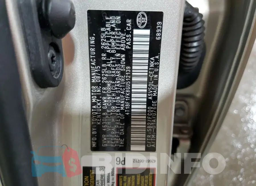 4T1BF1FK8GU512139 Photo# 12