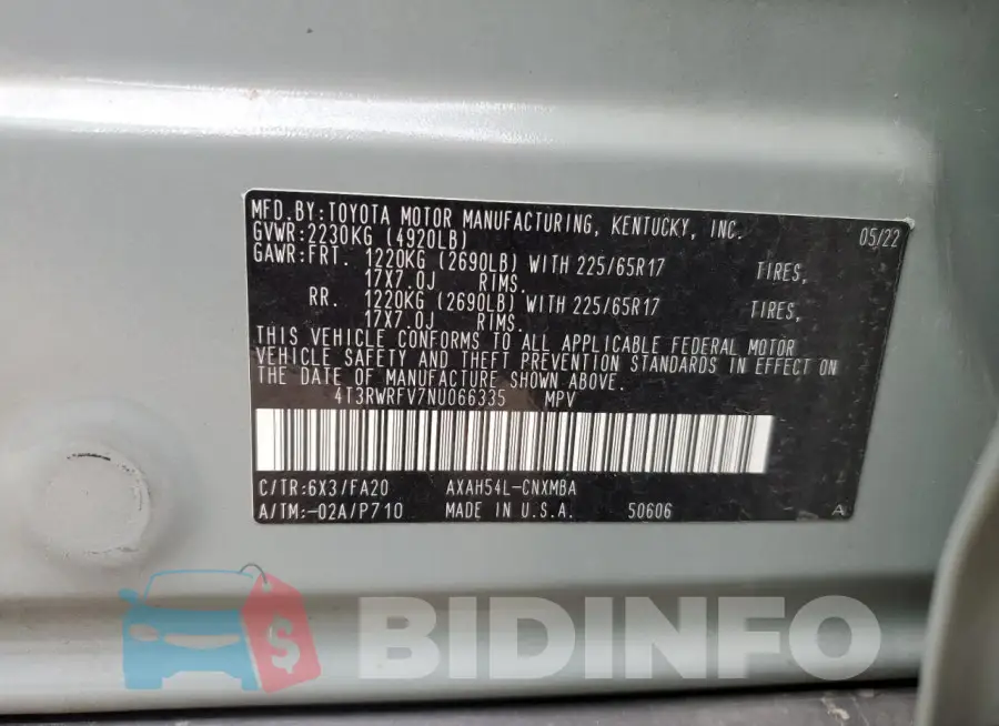 4T3RWRFV7NU066335 Photo# 13
