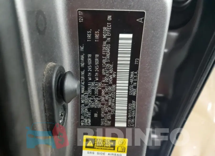 5TDJZRFH4JS531096 Photo# 13