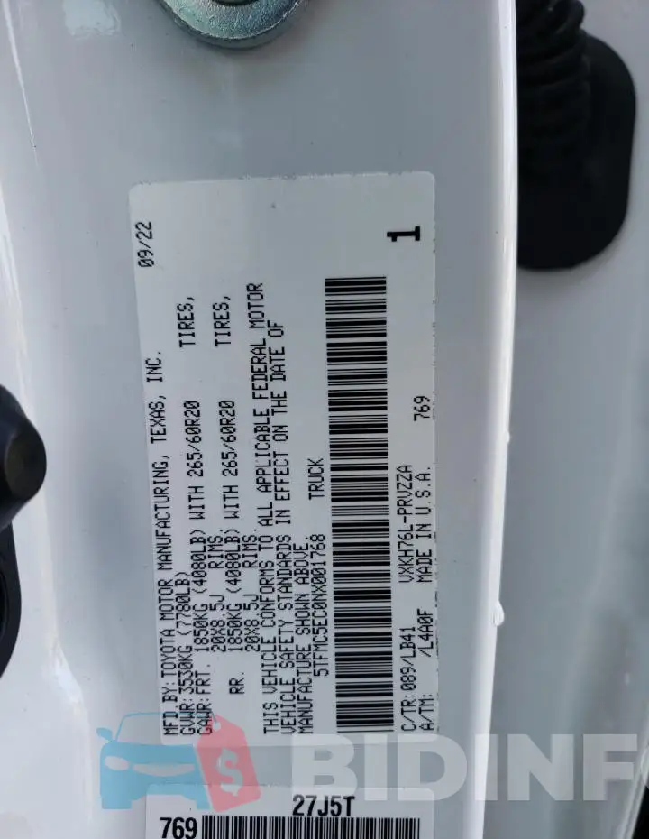 5TFMC5EC0NX001768 Photo# 12