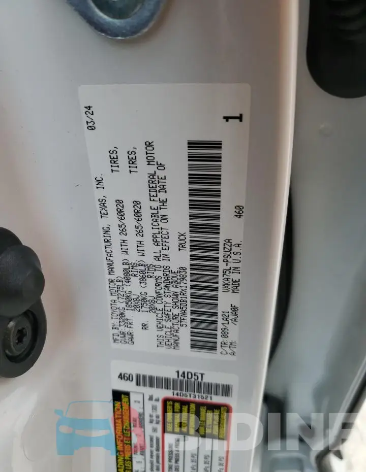 5TFNA5DB1RX179830 Photo# 12