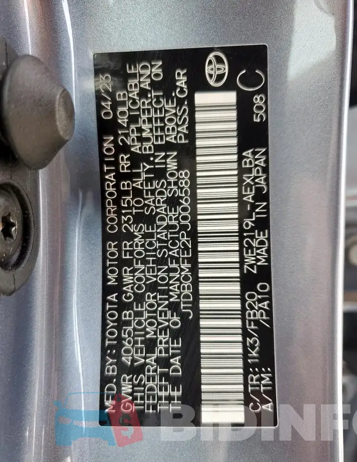 JTDBCMFE2PJ006588 Photo# 12