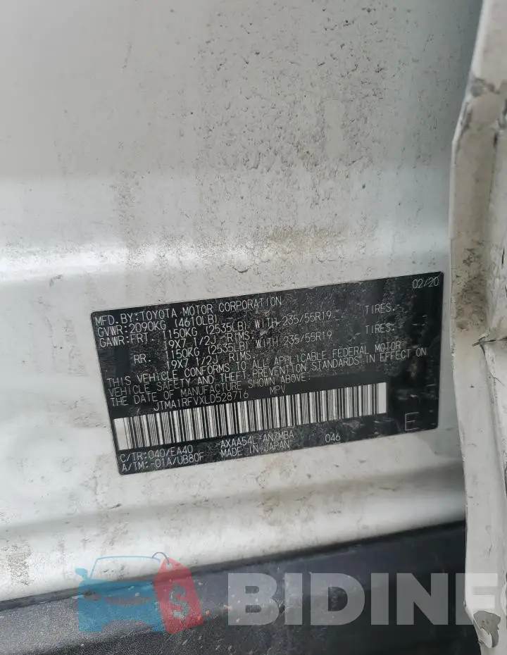 JTMA1RFVXLD528716 Photo# 14
