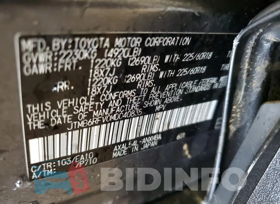 JTMB6RFV0MD040835 Photo# 13