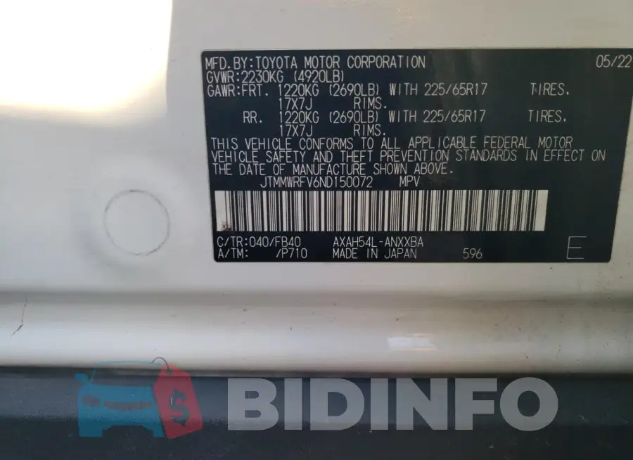 JTMMWRFV6ND150072 Photo# 13