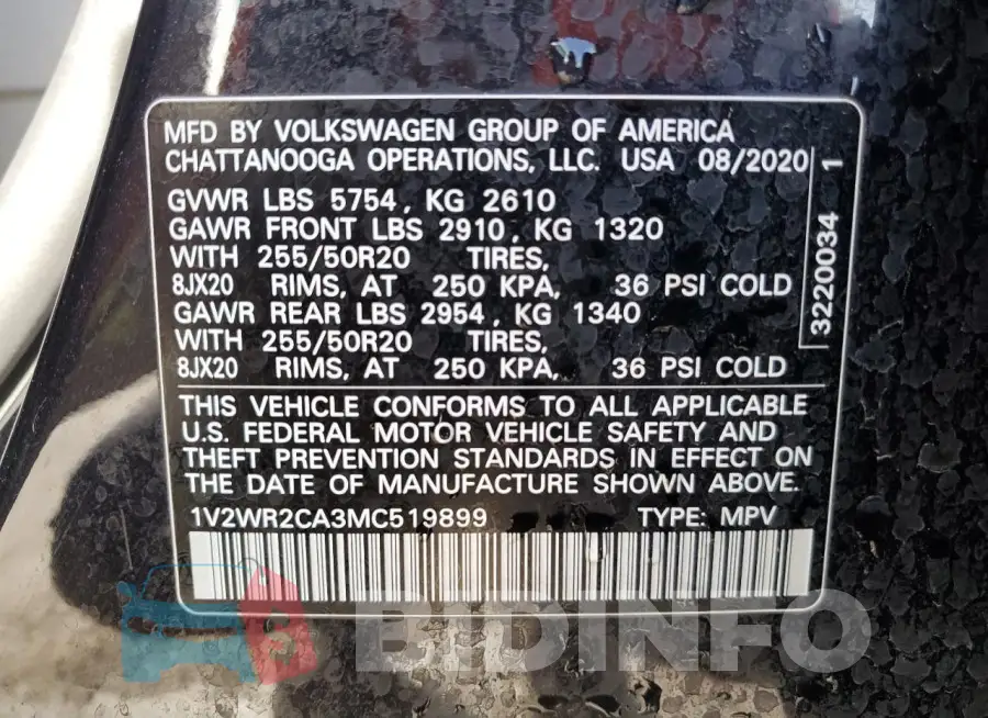 1V2WR2CA3MC519899 Photo# 14