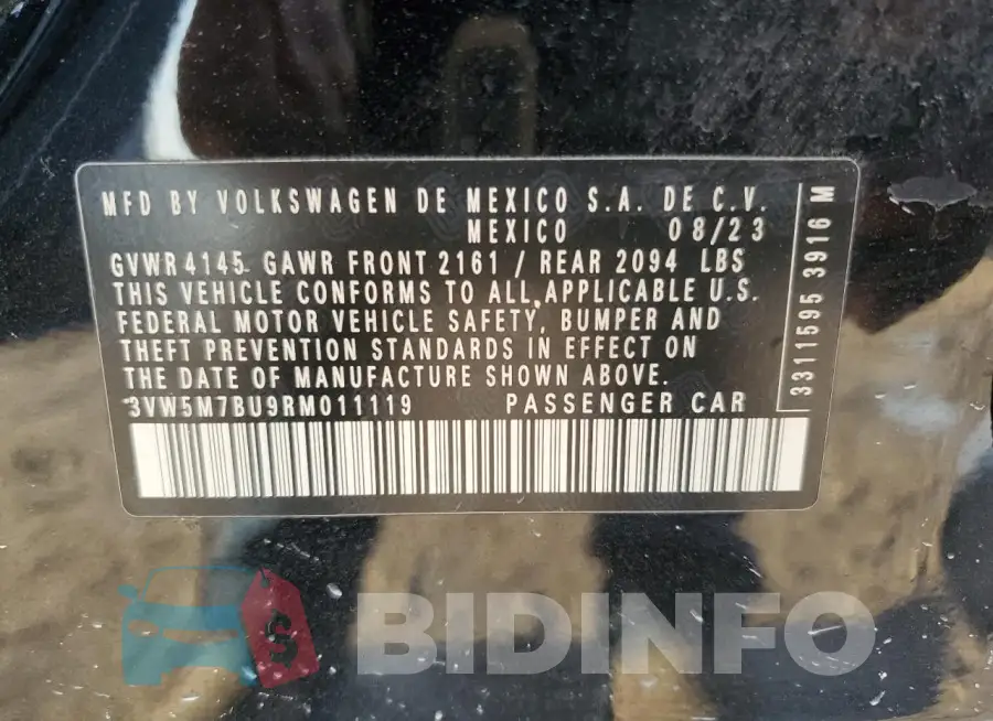 3VW5M7BU9RM011119 Photo# 12