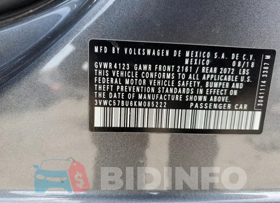 3VWC57BU6KM085222 Photo# 12
