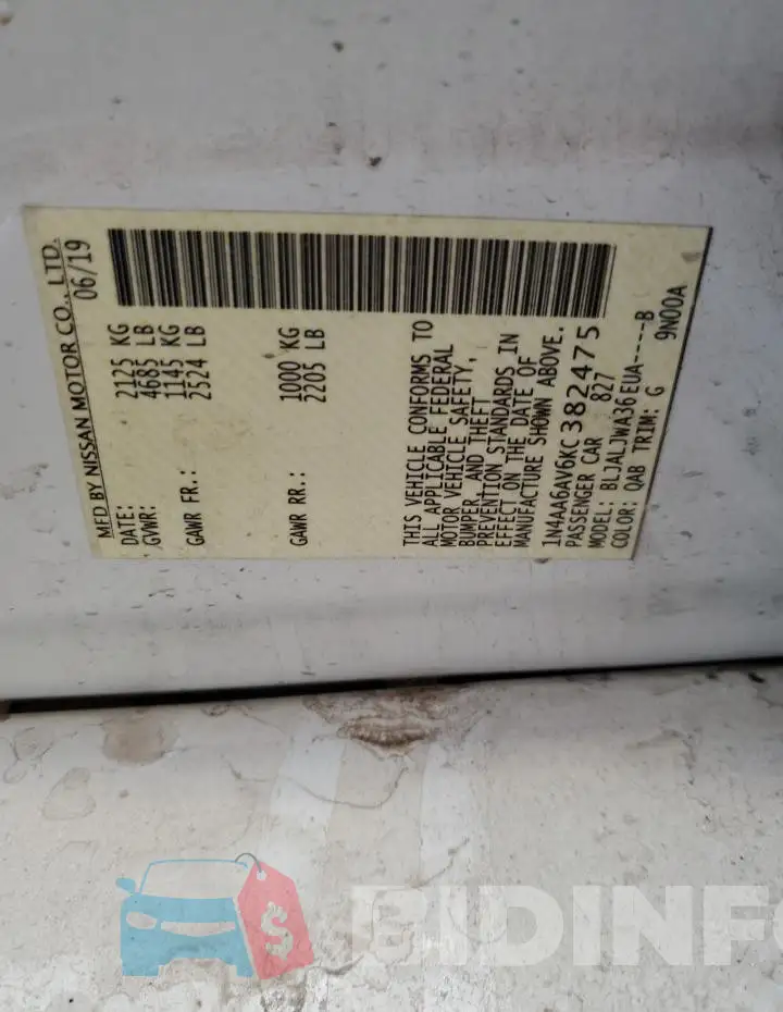 1N4AA6AV6KC382475 Photo# 12