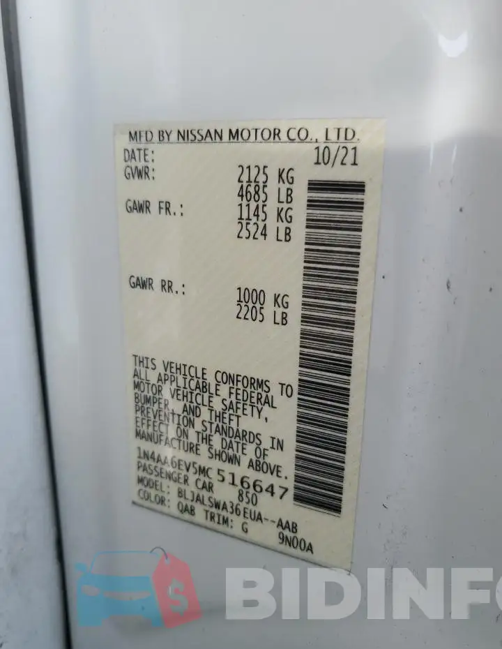 1N4AA6EV5MC516647 Photo# 12