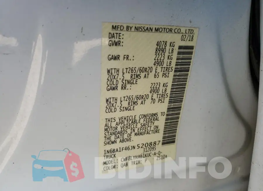 1N6BA1F46JN520887 Photo# 12