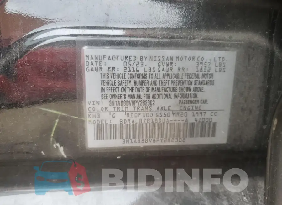 3N1AB8BV8PY282302 Photo# 12