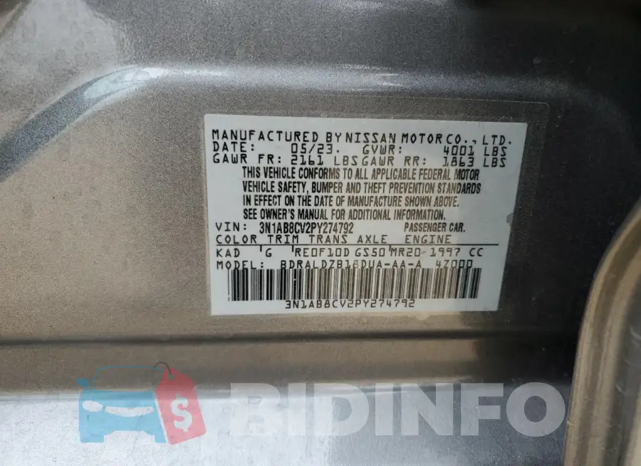 3N1AB8CV2PY274792 Photo# 13