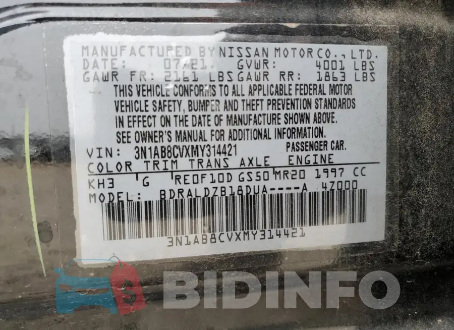 3N1AB8CVXMY314421 Photo# 12