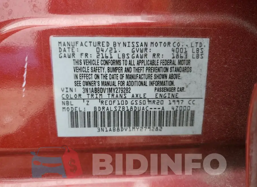 3N1AB8DV1MY279282 Photo# 12