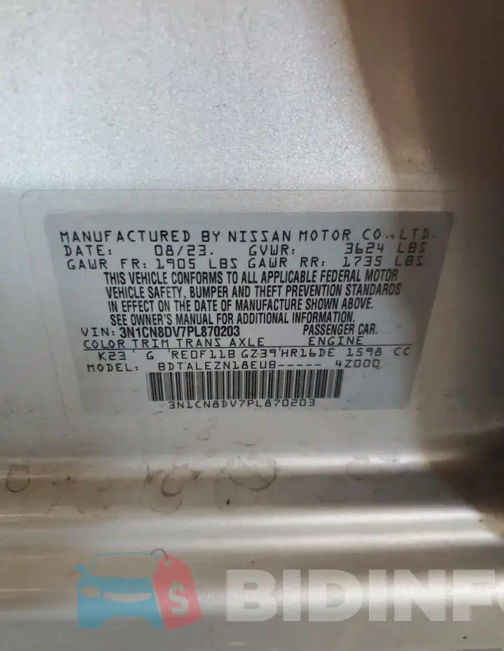 3N1CN8DV7PL870203 Photo# 12