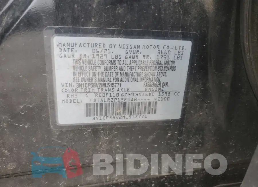 3N1CP5BV2ML515771 Photo# 13