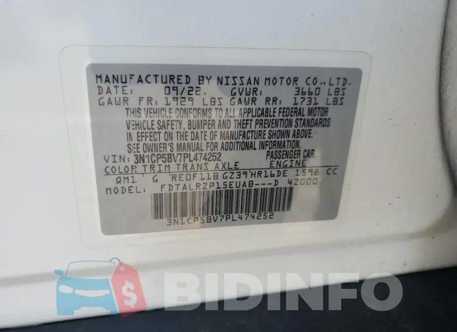3N1CP5BV7PL474252 Photo# 14