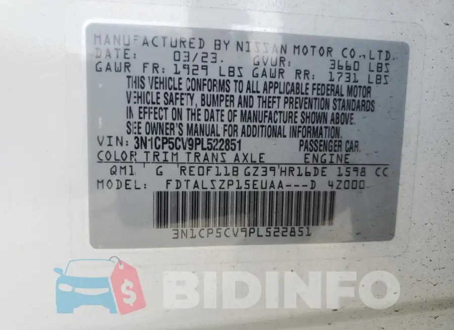 3N1CP5CV9PL522851 Photo# 13