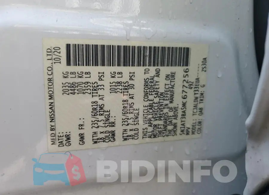 5N1AT3BA5MC677256 Photo# 13