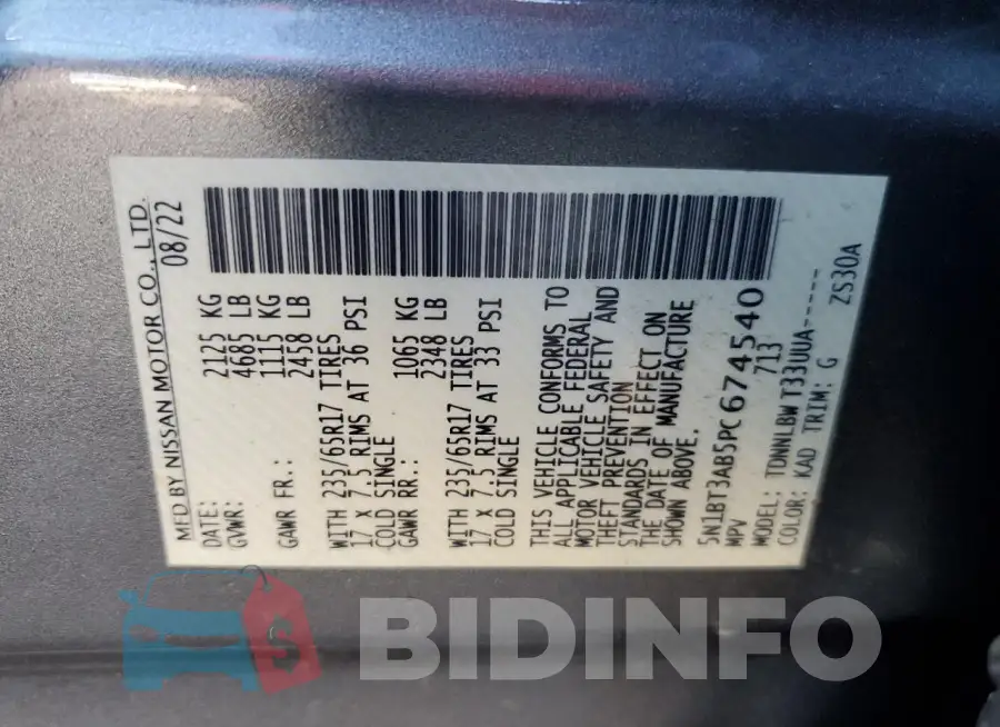 5N1BT3AB5PC674540 Photo# 13
