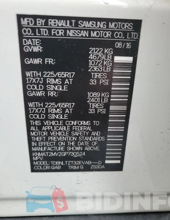 KNMAT2MV2GP730524 Photo# 13