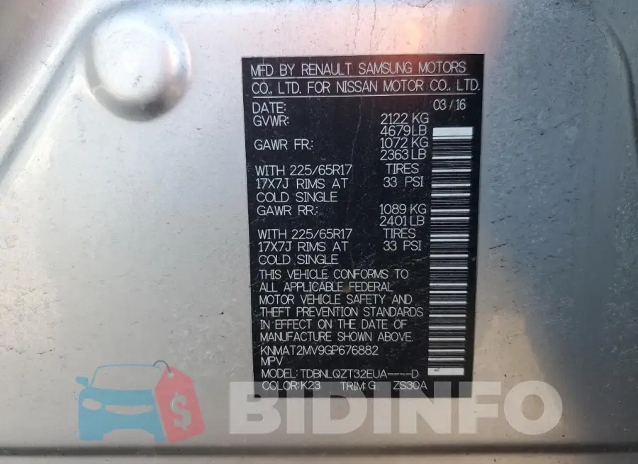 KNMAT2MV9GP676882 Photo# 12