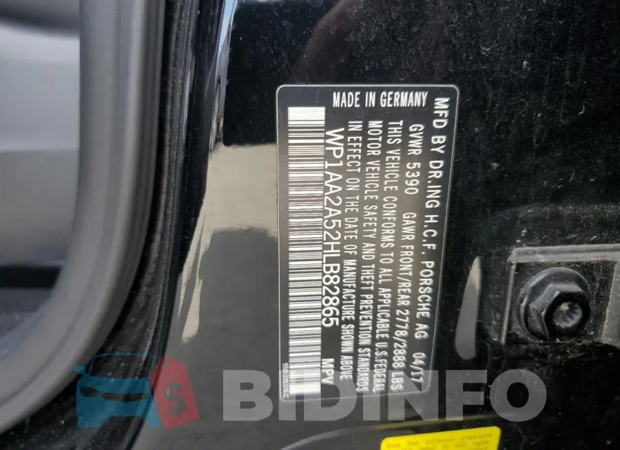 WP1AA2A52HLB82865 Photo# 12
