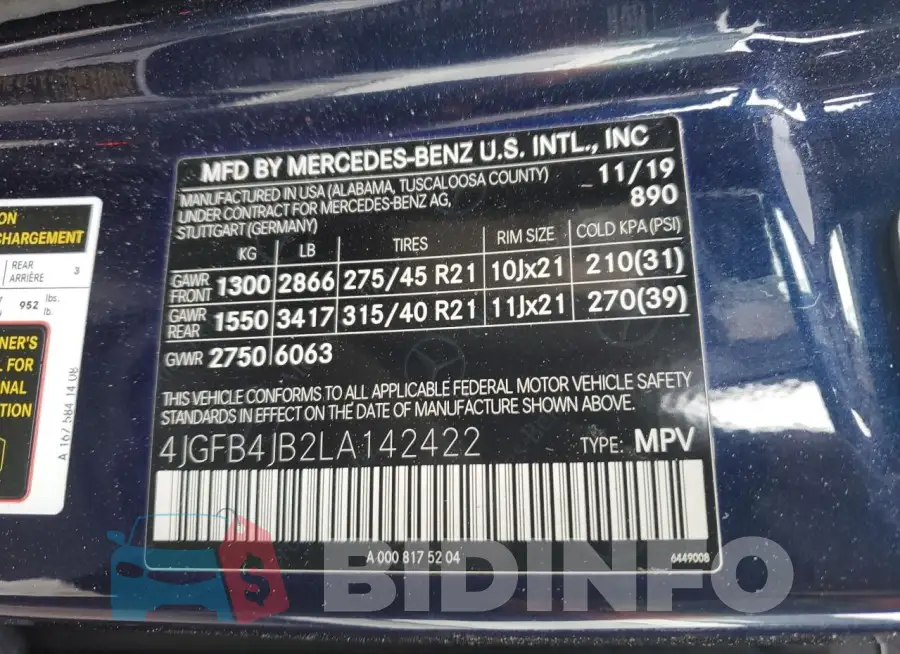 4JGFB4JB2LA142422 Photo# 13
