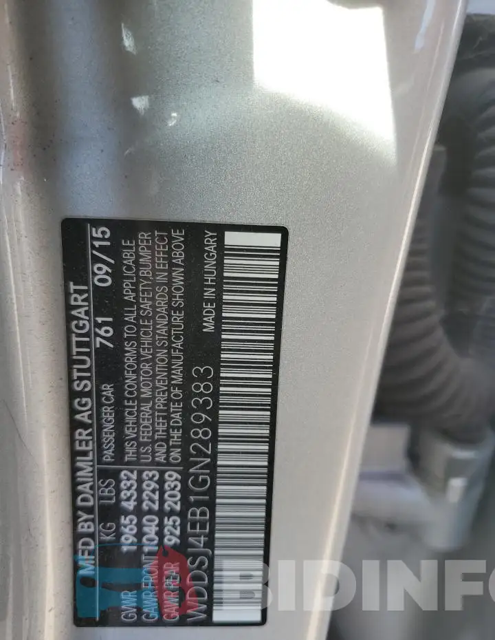 WDDSJ4EB1GN289383 Photo# 12