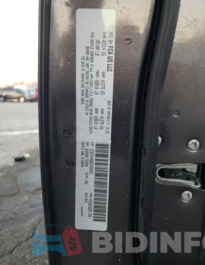 2C3CDXHG6GH222631 Photo# 12