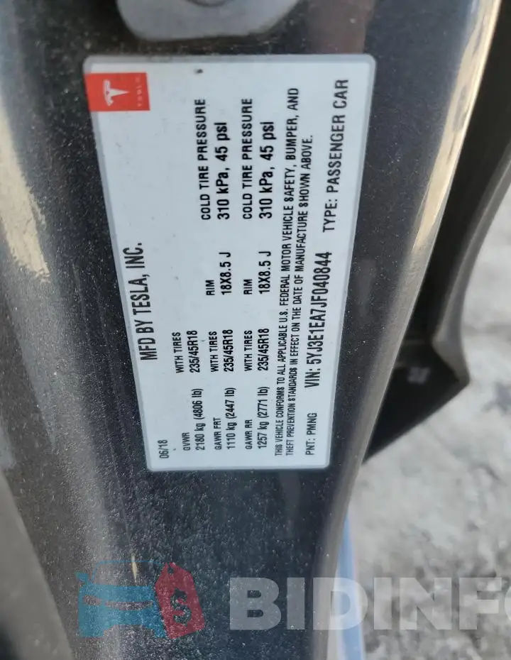 5YJ3E1EA7JF040844 Photo# 12