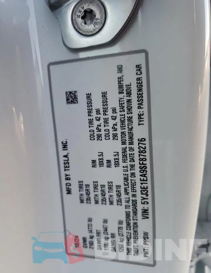 5YJ3E1EA9SF878276 Photo# 12