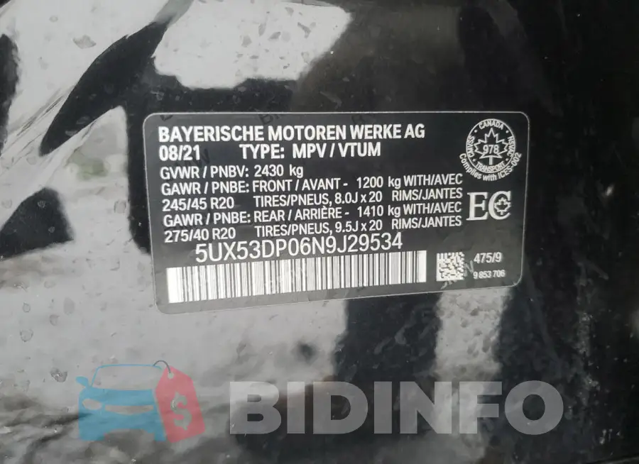 5UX53DP06N9J29534 Photo# 12