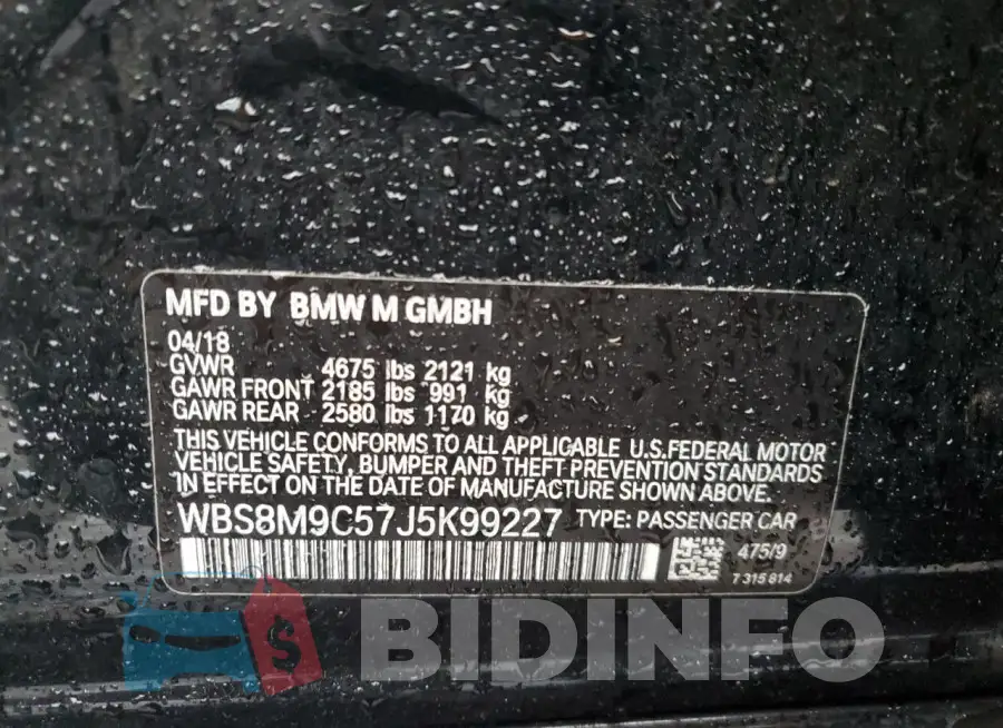 WBS8M9C57J5K99227 Photo# 12
