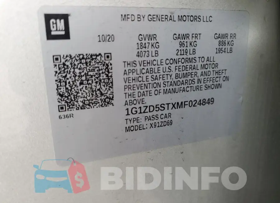 1G1ZD5STXMF024849 Photo# 12
