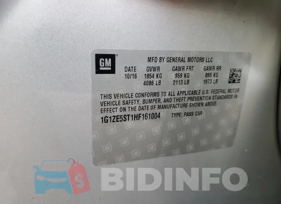 1G1ZE5ST1HF161004 Photo# 12