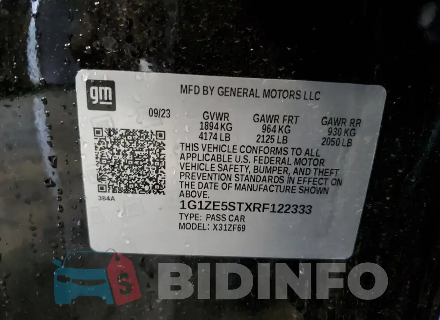 1G1ZE5STXRF122333 Photo# 12