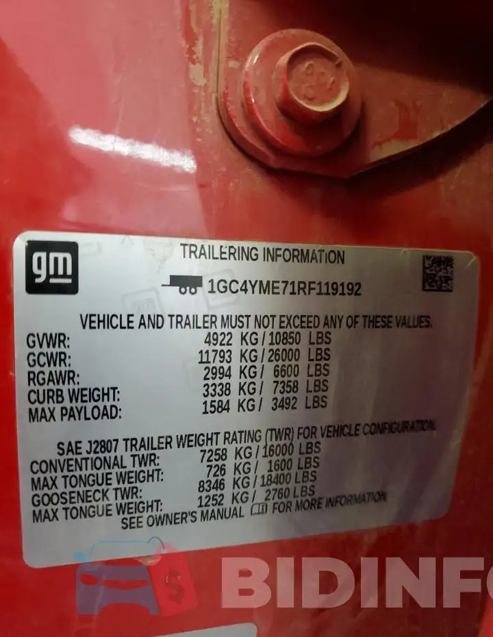 1GC4YME71RF119192 Photo# 12