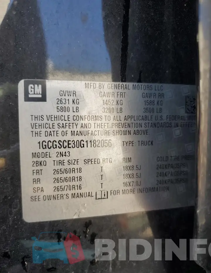 1GCGSCE30G1182056 Photo# 12