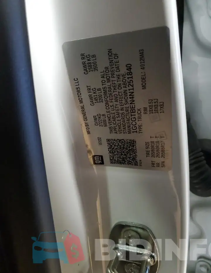 1GCGTBEN4N1251840 Photo# 12