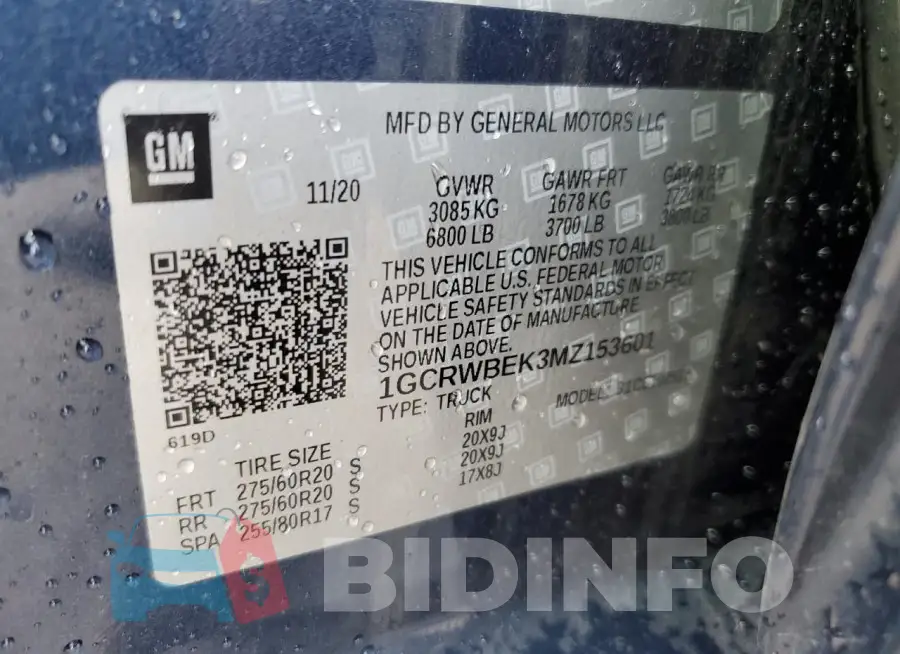 1GCRWBEK3MZ153601 Photo# 12