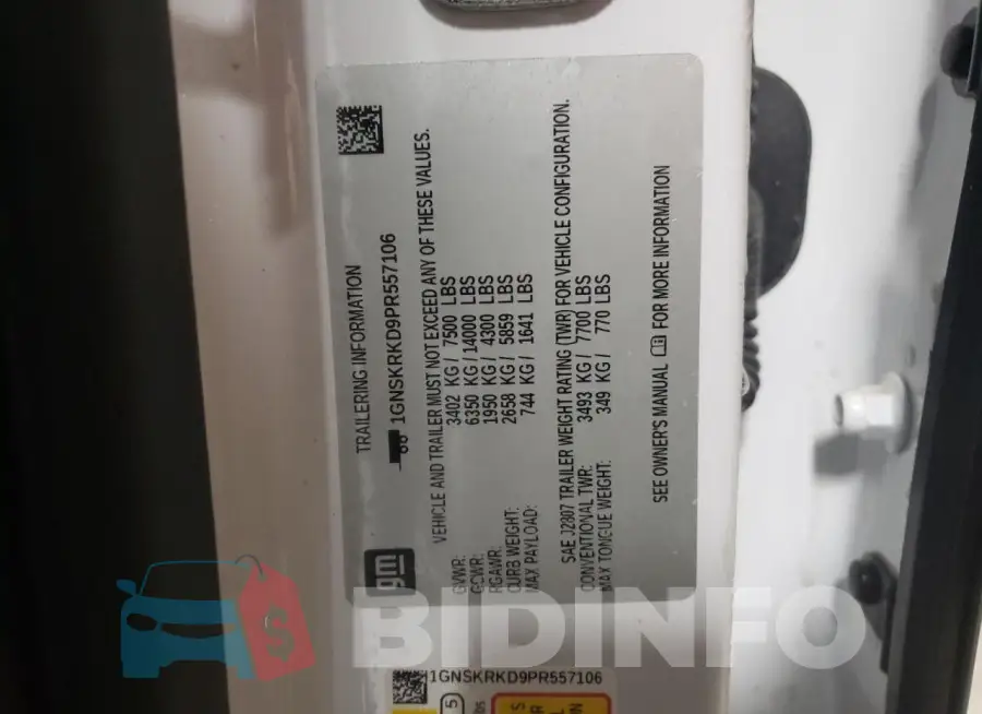 1GNSKRKD9PR557106 Photo# 12