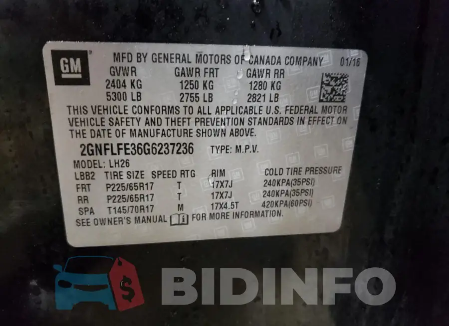 2GNFLFE36G6237236 Photo# 13