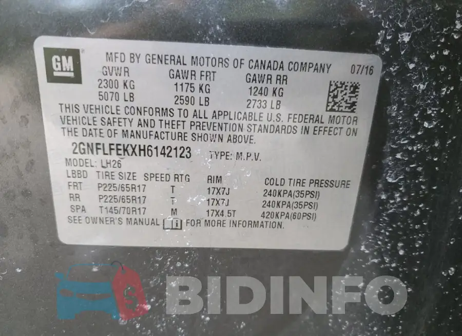 2GNFLFEKXH6142123 Photo# 14